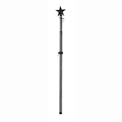 Evergreen Flag Star Black Metal Extendable House Flag Pole, 